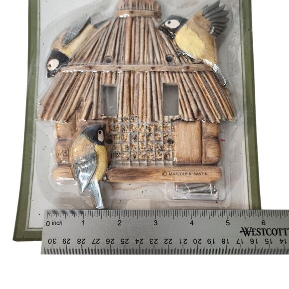 Marjolein Bastin 3D Double Light Switch Cover Tiki Hut Bird Feeder Hallmark New - Picture 7 of 7